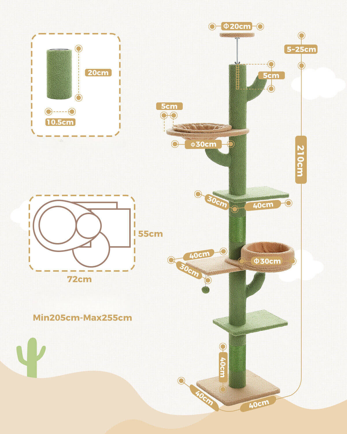Le poteau d'escalade Griffoir-Cactus Plus